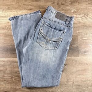 T. K. Axel Men's Wolcott Vintage Boot Destressed Jeans 34 x32